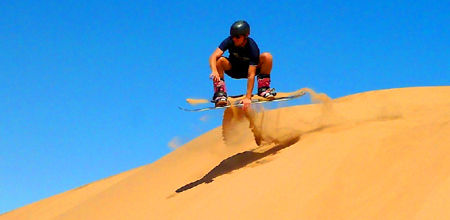 Sandboarding erg chebbi in morocco